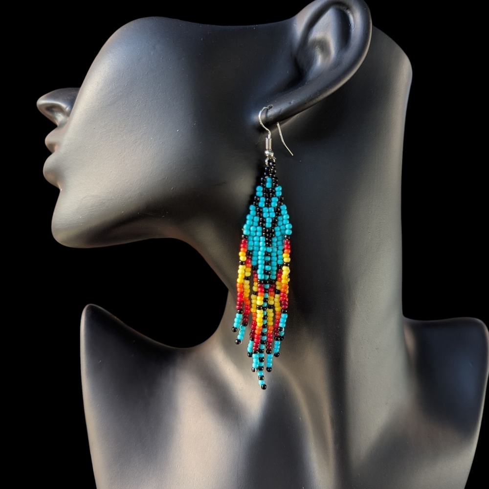 Multicolor Beaded Dangle Earrings